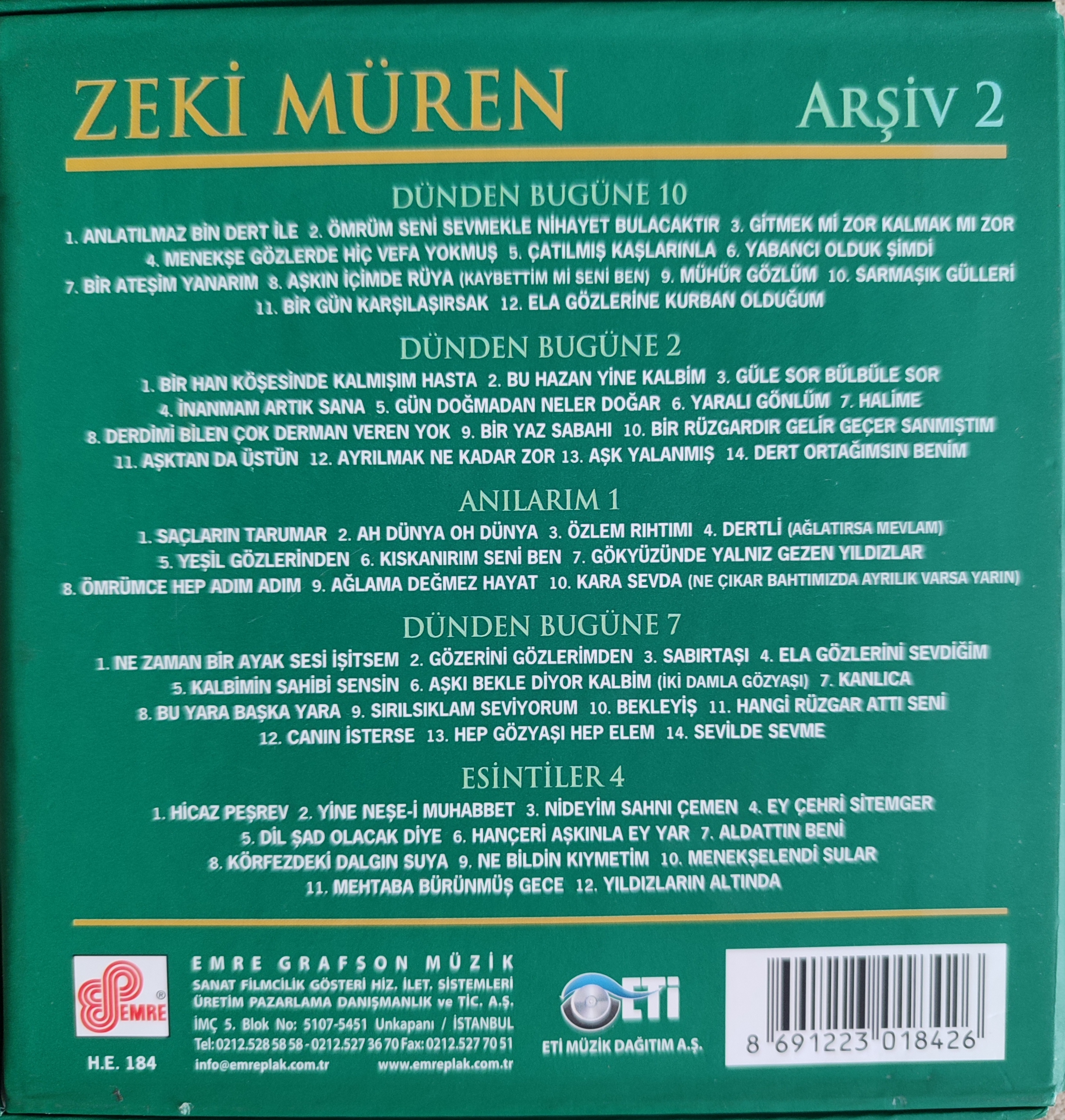 ZEKİ MÜREN / Arşiv 2  - 5 CD + 62 Şarkı - Özel Kutulu 5 CD lik Set 2. el