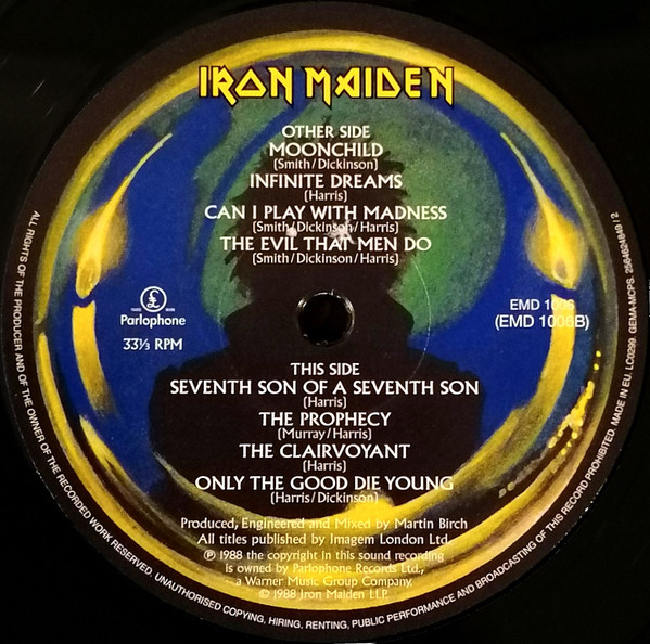 IRON MAIDEN – Seventh Son Of A Seventh Son - 2014 Europe Basım 33 lük LP Plak - Temiz 2. el