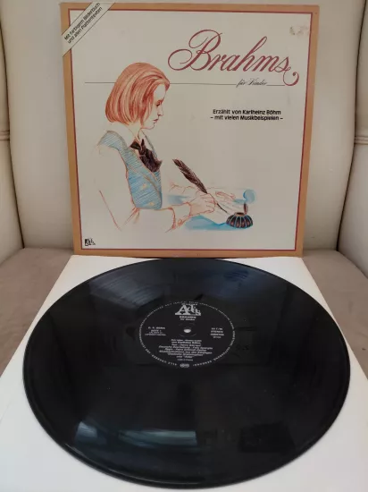 Brahms /  Erzählt Von Karlheinz Böhm – Brahms Für Kinder – 1980 Almanya Basım 33 lük Plak - LP Albüm
