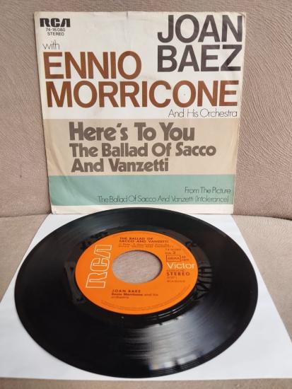 Joan Baez With Ennio Morricone And His Orchestra – Here’s To You - 1971 Almanya Basım 45 lik Plak