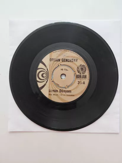 Orhan Gencebay – Benim Dünyam / Sevmiyorum Deme -  1974 Türkiye Basım  45’lik  Plak /Kapaksız