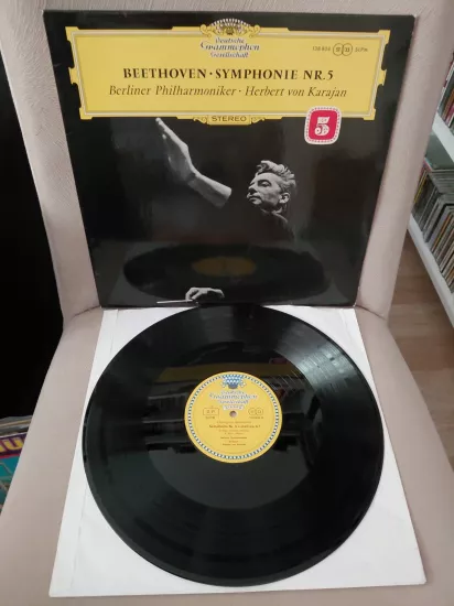 Beethoven /  Herbert von Karajan  – Symphonie Nr.5 - 1964  Almanya  Basım 33 lük  LP Plak - Dönem Basım