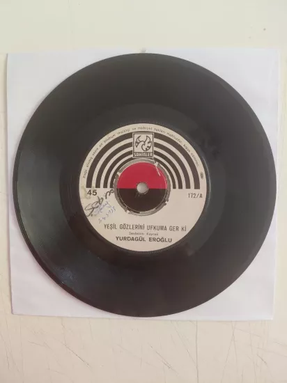 Yurdagül Eroğlu  ‎– Akşam Oldu Hüzünlendim Ben Yine  - Türkiye Basım 45’lik Plak /Kapaksız