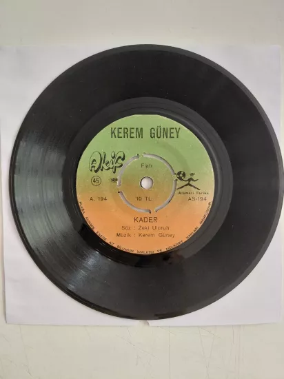 Kerem Güney – Kader / Ateş Düştüğü Yeri Yakar - 1970 Türkiye Basım 45’lik Plak