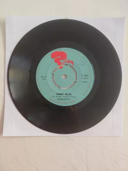 Nicoletta –  Mamy Blue  - 1971  Türkiye Basım 45’lik Plak/Kapaksız