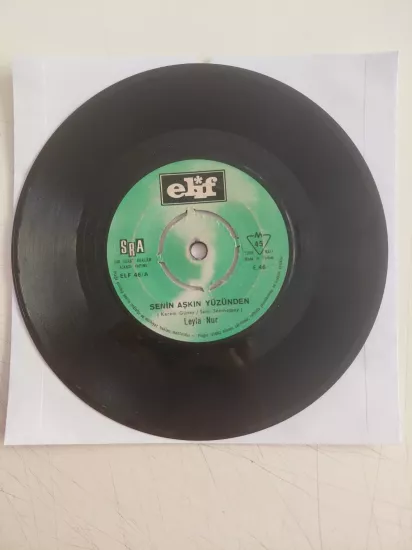 Leyla Nur – Senin Aşkın Yüzünden - Zehretme Hayatımı - Türkiye Basım 45’lik Plak /Kapaksız