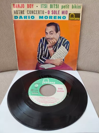 Dario Moreno  –  Itsi Bitsi Petit Bikini / O Sole Mio  -  1960  Fransa Basım  EP Plak