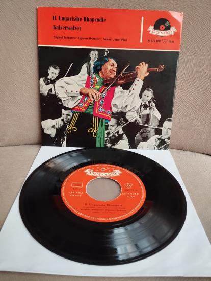 Primas: József Pécsi – II. Ungarische Rhapsodie / Kaiserwalzer - 1958 Almanya Basım 45 LİK PLAK