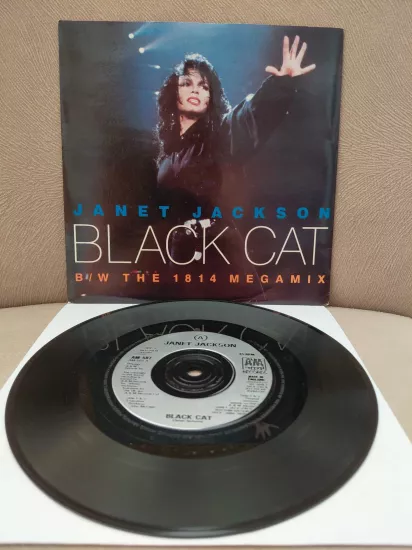 Janet Jackson  –  Black Cat - 1990  İngiltere Basım 45’lik  Plak