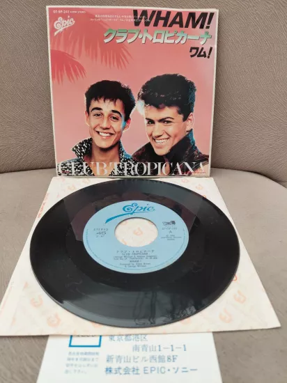 WHAM  –  Club Tropicana  - 1983  Japonya Basım 45lik Plak (Poster Kapak)