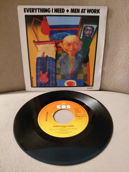 Men At Work  –  Everything I Need -  1985  Hollanda Basım 45lik Plak
