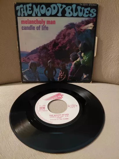 The Moody Blues  – Melancholy Man / Candle Of Life -  1970  Fransa Basım 45lik Plak