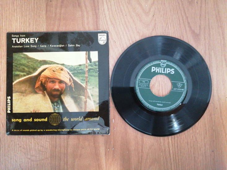 SONGS FROM TURKEY -  ANATOLIAN LOVE SONG/GARİP/KARACAOĞLAN/ŞAHİN BEY 1970 LER DÖNEM HOLLANDA BASIM EP  PLAK / 4 PARÇA VARDIR
