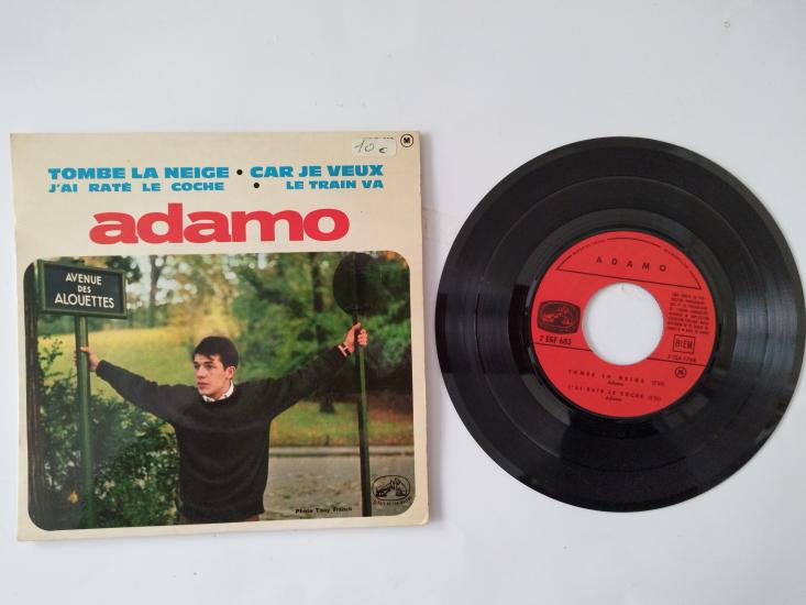 ADAMO - TOMB LA NEIGE (HER YERDE KAR VAR) - 1964 BELÇİKA BASIM EP(EXTENDED PLAY) -4 PARÇA İHTİVA EDER- 45 LİK BOYUTUNDA PLAK