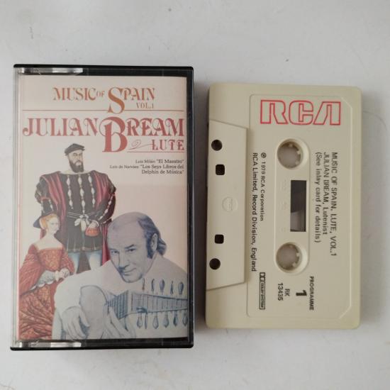 Luis Milán / Luis de Narváez, Julian Bream – Music Of Spain Vol. 1: El Maestro (1535) / Los Seys Libros Del Delphi –  1979 İngiltere Basım 2. El Kaset