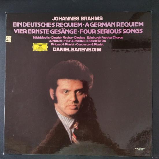 Brahms/ Barenboim– Ein Deutsches Requiem-  Four Serious Songs - 1973 Almanya Basım 33 Lük 2xLP