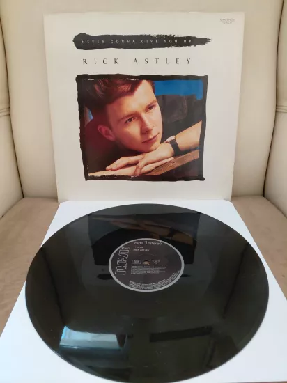 Rick Astley – Never Gonna Give You Up - 1987 Avrupa Basım 12’’, 45’lik Plak - Maxi-Single