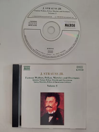 J. Strauss Jr. – Famous Waltzes, Polkas, Marches And Overtures, Volume 5 – 1990 Avrupa Basım - CD Albüm