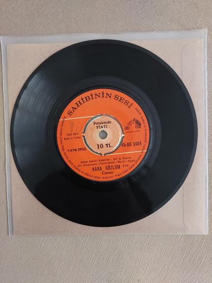 Canan – Kara Gözlüm / Garip Aşık - 1970 Türkiye Basım 45 Lik Plak / Kapaksıdır