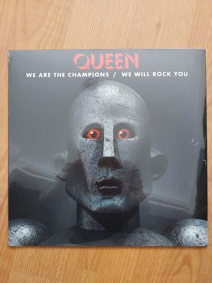 Queen - We Are The Champions / We Will Rock You -2017 Avrupa Basım Maxi Single Limited Edition Plak