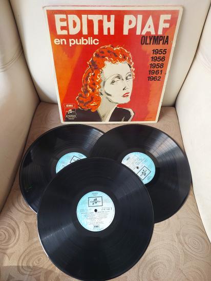 Edith Piaf – En Public (Olympia 1955 1956 1958 1961 1962) - 1978 Fransa Basım 3 Plaklı Set - 33 lük LP Plaklar