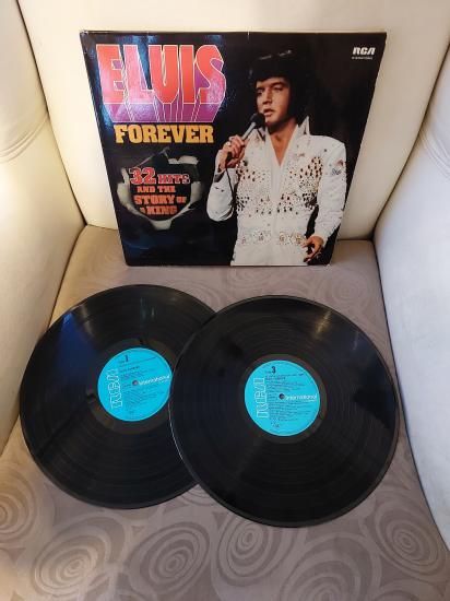ELVIS PRESLEY - ELVIS FOREVER 32 HITS and The Story Of A King - 1974 Almanya Basım Double LP Albüm