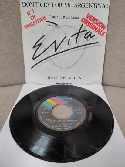 Julie Covington  – Don’t Cry For Me Argentina ( Evita ) -  1976  Fransa Basım 45 lik Plak