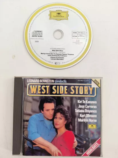 Leonard Bernstein : Kiri Te Kanawa/ Tatiana Troyanos /Marilyn Horne/ José Carreras/ Kurt Ollmann – West Side Story - 1987 Avrupa  Basım - CD Albüm