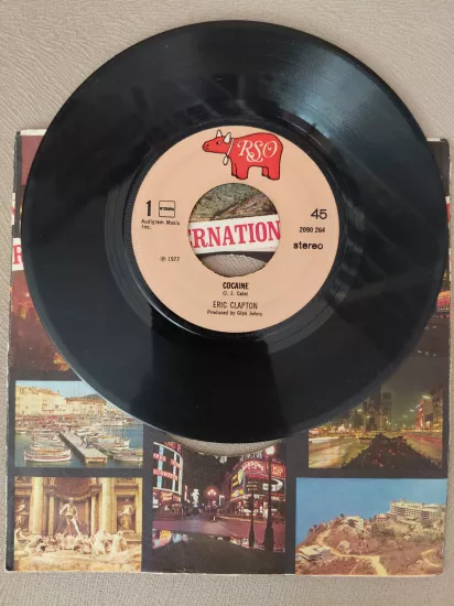 Eric Clapton   –  Lay Down Sally /Cocaine  -  1977  Hollanda  Basım 45 lik Plak