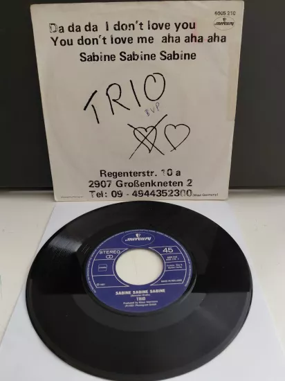 TRIO - Da Da Da I Don’t Love You You Don’t Love Me Aha Aha Aha - 1982 Hollanda Basım 45lik Plak