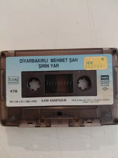 Diyarbakırlı Mehmet Şah -  Şirin Yar (Aso Buke) - 1989 Türkiye Basım  Kaset Albüm/ Kapaksız (Kürtçe)
