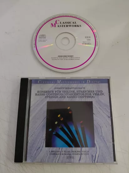 Bach -  Concertos For Violin, Strings And Basso Continuo - 1990  Almanya Basım CD Albüm