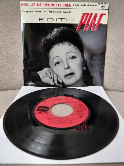 Edith Piaf  –  Non, Je Ne Regrette Rien -  1961  Fransa Basım EP Plak