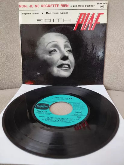Edith Piaf  –  Non, Je Ne Regrette Rien -  1961  Fransa Basım EP Plak