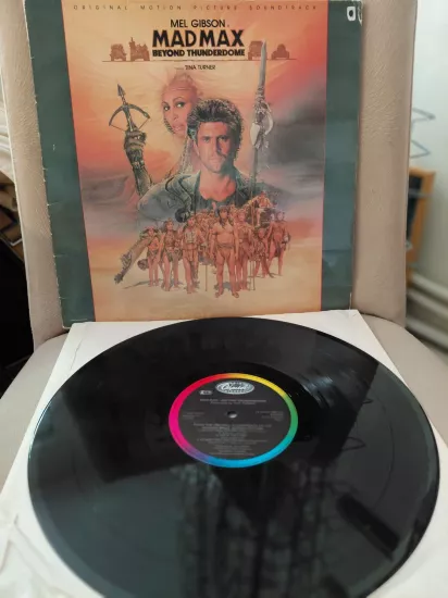 Mad Max - Beyond Thunderdome / Soundtrack - 1985 Avrupa Basım -  LP Plak Albüm /Posterli