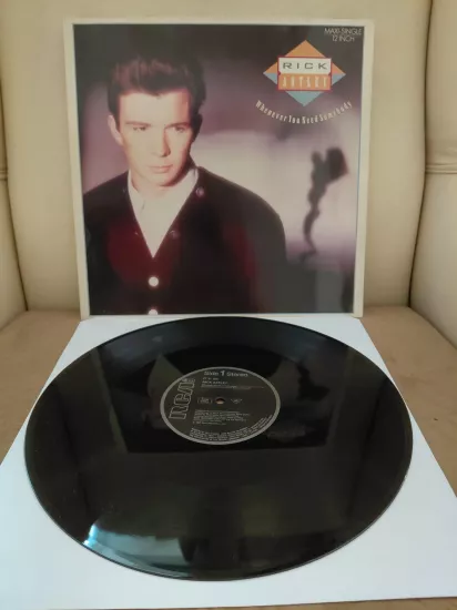 Rick Astley – Whenever You Need Somebody - 1987 Avrupa Basım 12’’, 45’lik Plak - Maxi-Single
