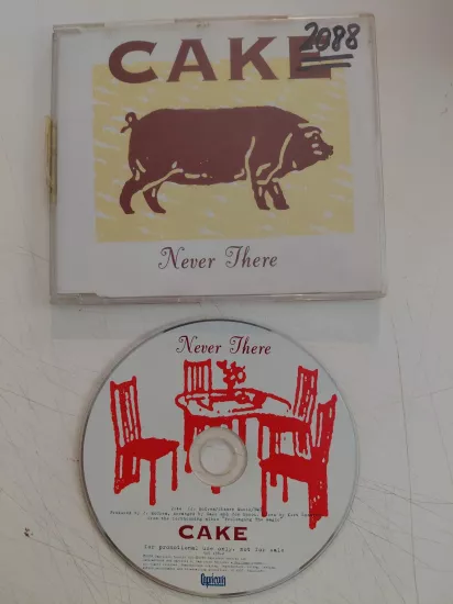Cake  –  Never There -  1998 İngiltere Basım  CD Single ,Promo