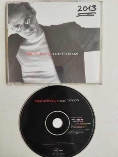 Marc Anthony – I Need To Know - 1999 Avrupa Basım - 2. El CD,Single,Promo
