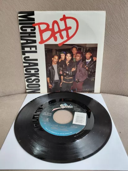 Michael Jackson –  Bad -  1987 USA  Basım 45 lik Plak