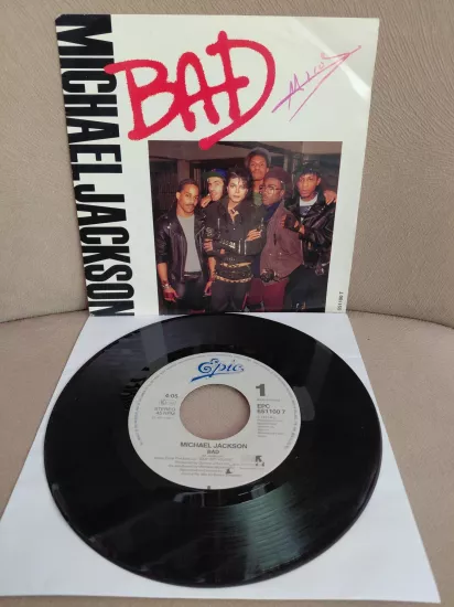 MICHAEL JACKSON - Bad - 1987 Hollanda Basım 45lik Plak