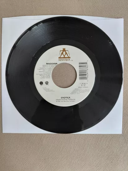 MADONNA  –  Erotica  -  1992 USA  Basım 45 lik Plak/Kapaksız