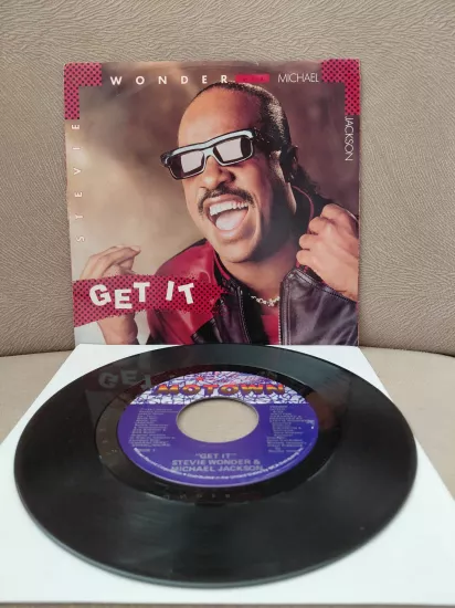 Stevie Wonder & Michael Jackson ‎–  Get It  -  1988  USA Basım 45’lik Plak