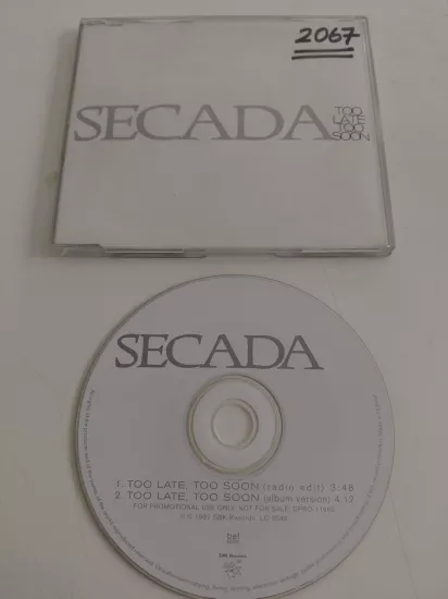 Secada   – Too Late, Too Soon - 1997  Avrupa Basım - CD, Maxi-Single, Promo