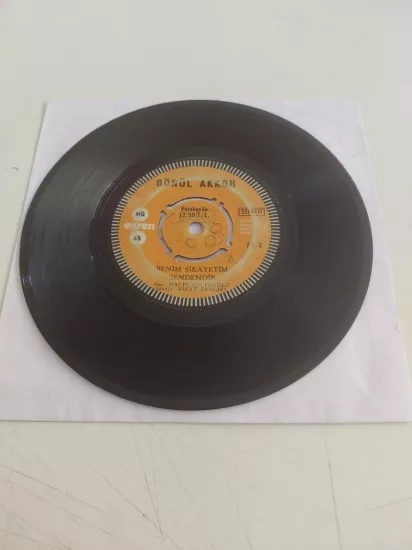 Gönül Akkor – Öyle Yaktın Ki Beni / Benim Şikayetim Sendendir - 1973Türkiye Basım  45 lik Plak/Kapaksız