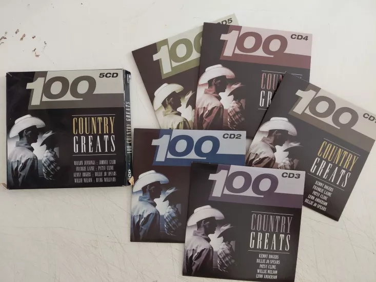 100 Country Greats(Kenny Rogers,Frankie Laine...)  - 2006  Hollanda Basım 5xCD Albüm