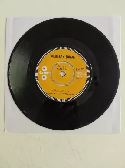 Yıldıray Çınar – Ahu Gözlüm / Neslimiz Cengaver - 1974 Türkiye Basım 45lik Plak/Kapaksız