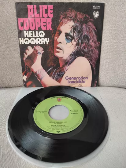 Alice Cooper  –  Hello Hooray - 1973  Almanya Basım 45’lik Plak