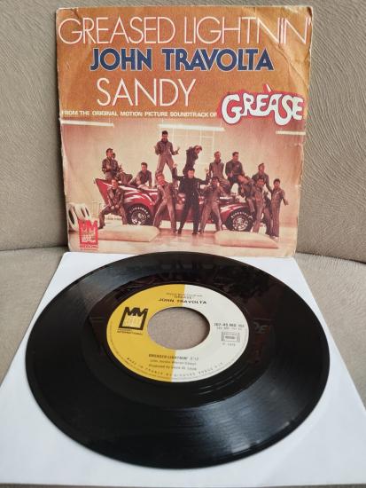John Travolta – Greased Lightnin’ / Sandy -  1978 Fransa Basım 45 lik  Plak