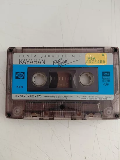Kayahan – ’’Benim Şarkılarım’’  - 1989 Türkiye Basım  Kaset / Kapaksız