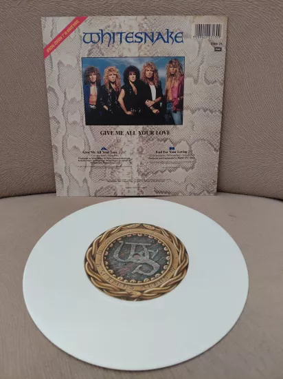 Whitesnake  – Give Me All Your Love -  1987  İngiltere  Basım  45’lik (Beyaz Renk) Plak